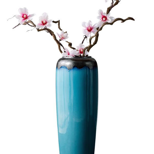 Große Jingdezhen Keramikvase für dekorative Blumenarrangements – Chinesischer Stil Bodenornament für Wohnzimmer oder Künstlerheimdekoration.