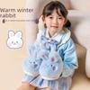 Winterwarme rutschfeste Baumwollpantoffeln für Kinder - Niedliches Hasendesign, Plus Samt, Geeignet für Jungen und Mädchen