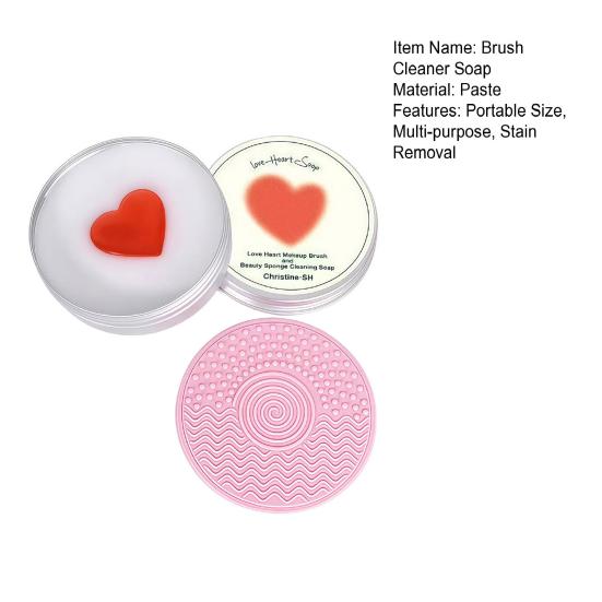 Makeup Brush Cleaner Soap Cleaning Mat Multi-purpose Makeup Sponge Portable Travel with Silicone Cosmetic Scrubber Cleaning