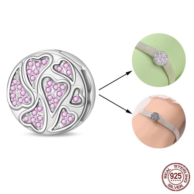 925 Silver Double Lucky Clover Guardian Lotus Flat Beads Fit Qikaola 925 Bracelets Fine DIY Jewelry For Women