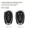 3D Leather Key Cover for Chevy Malibu XL Trax Trailblazer Equinox RS, Full Cover Key Fob Case with Metal Ring, Anti-Scratch