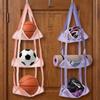 Wall Mounted Ball Storage Hanging Bag Large Capacity 3/4 Layers Basketball Storage Bag Durable Space Saving