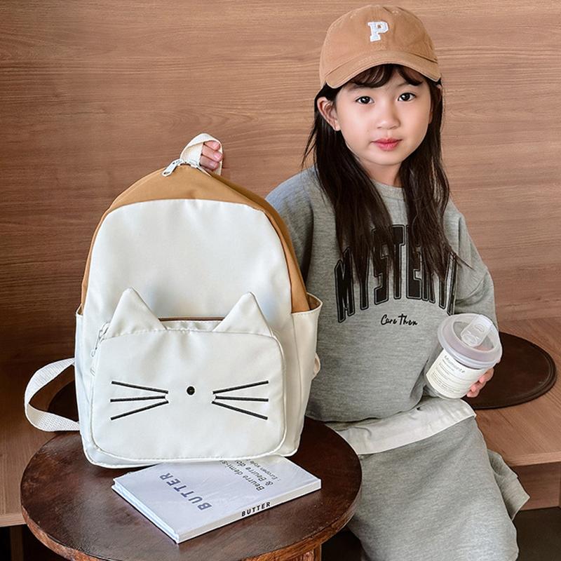 Cartoon Cat Kids Backpacks Kawaii Children's Handbags for Girls Boys Kindergarten Schoolbag Korean Toddler Travel Storage Bag