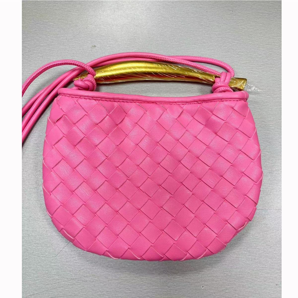 Yiran Jewelry Ring Schattige Mini Sardine Geweven Tas Kleine Trompet Handgedragen Crossbody Gevlochten Dames Tas 20*2*15 pink