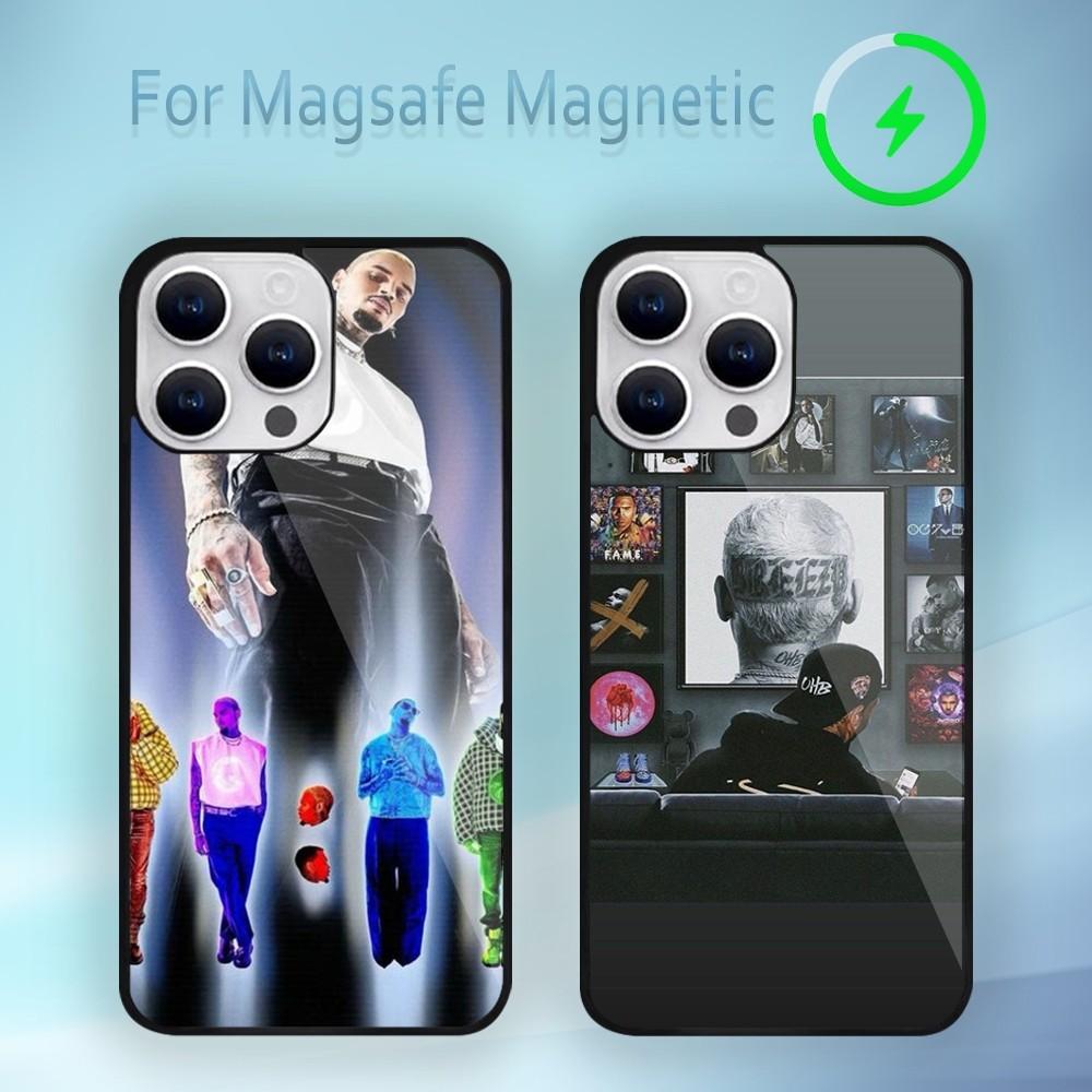 

Chris Brown Rapper Breezy Phone Case For iPhone 15 14 13 12 11 Plus Pro Max Magsafe Magnetic Wireless Charging