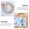 Easter Wooden Beaded Garland with Tassels and Cross Pendant Lightweight Linen Rope String Decoration for Wall Door Shelf