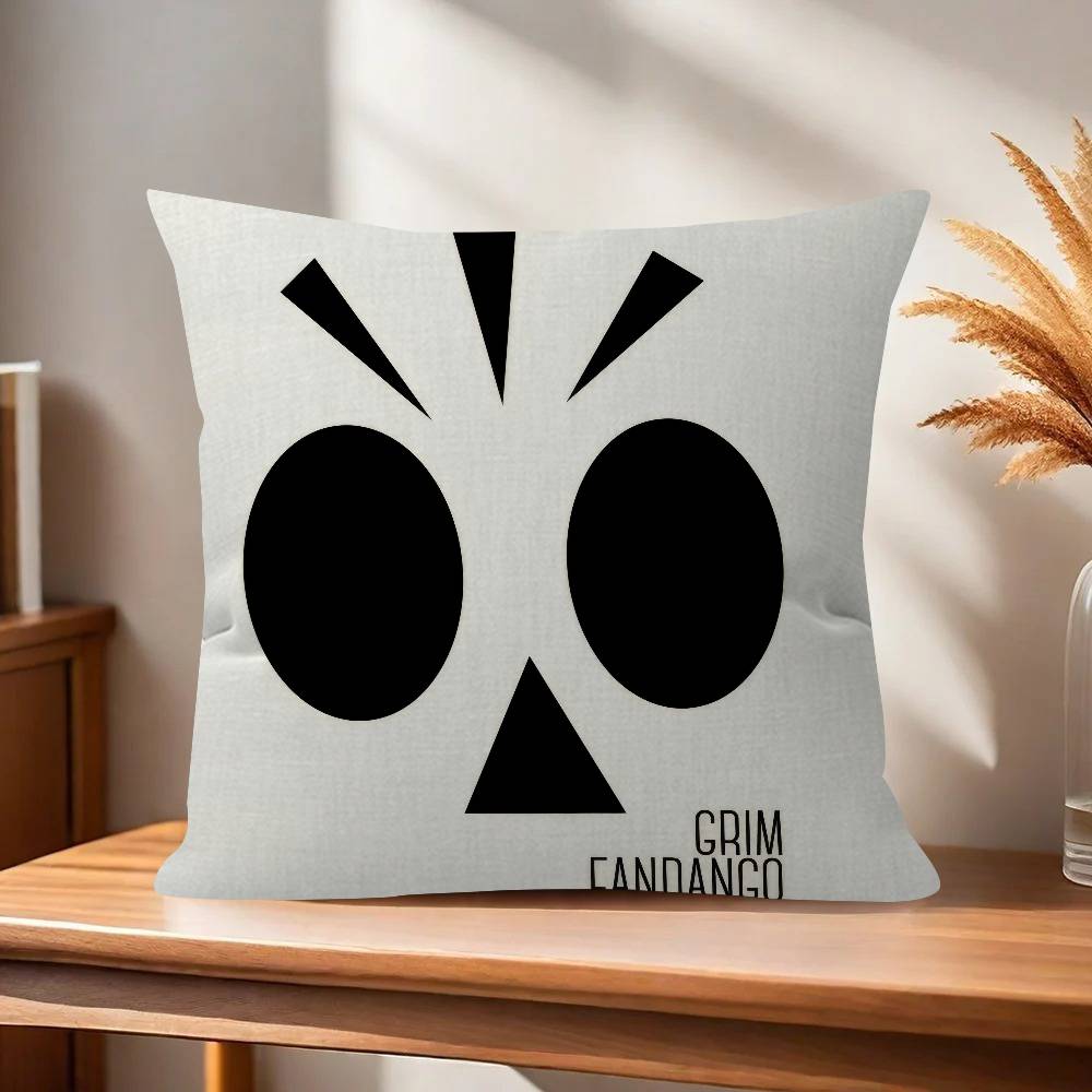

Classic ggGrim Fandango Game Pillow Gift Home Office Decoration Pillow Bedroom Sofa Car Cushion CoverPillow Case 30x30cm