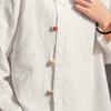 Johnature Women Vintage Shirts Tops Stand Long Sleeve Spring Blouses Button Solid Color Chinese Style Shirts
