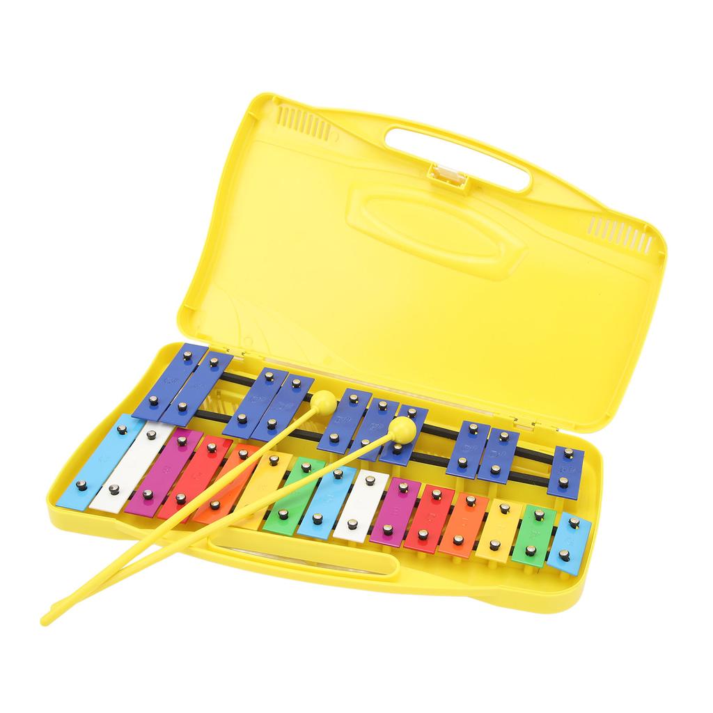 Professional Musical Xylophone 25 Notes Toddler Aluminum Keys Xylophone with Yellow Box