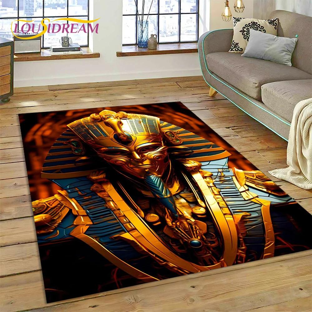 Tappeto 3D Anubis Faraone Horus Mitologia egizia Dei Tappeto per casa Soggiorno Camera da letto Divano Zerbino Decor, Tappeto Tappetino antiscivolo