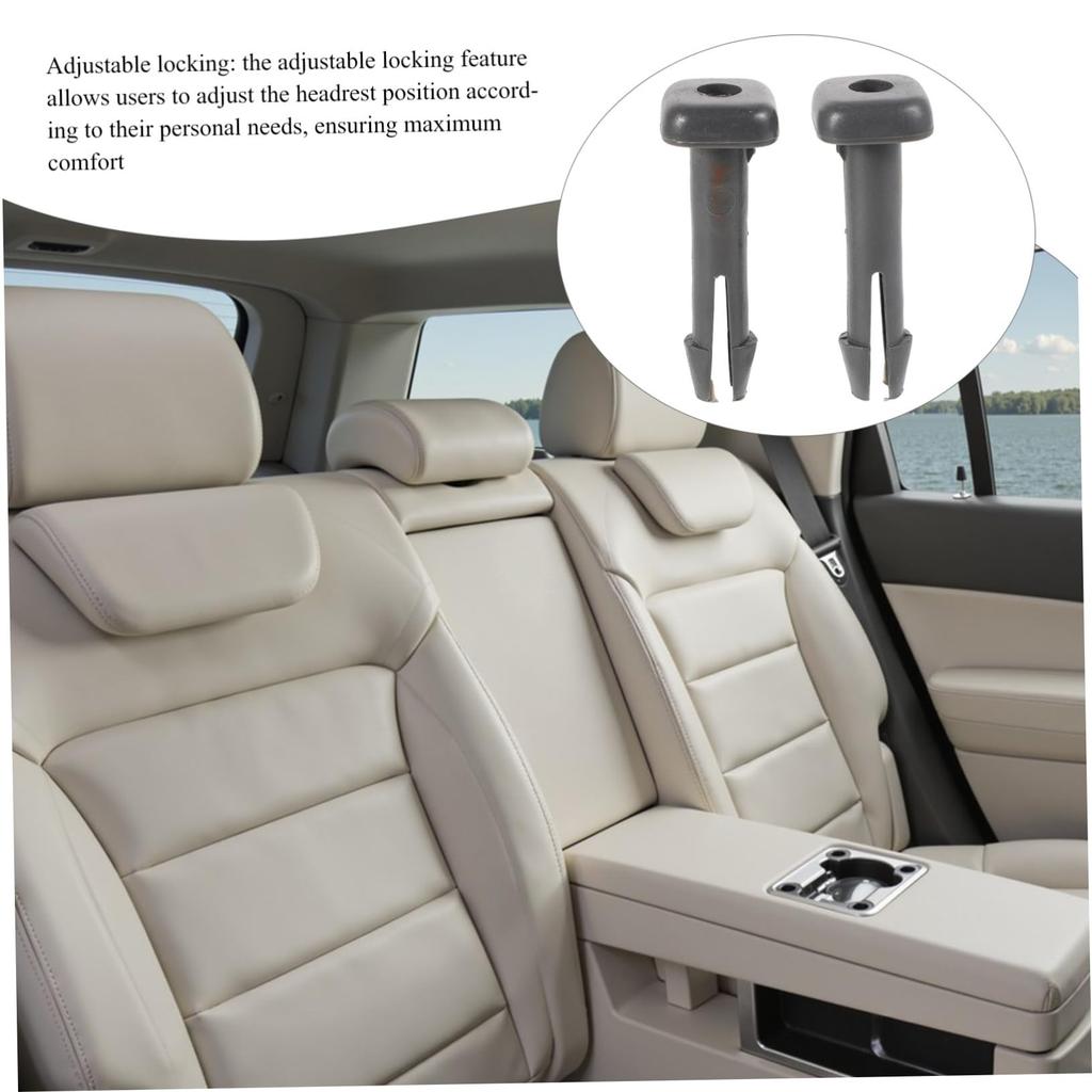 GLEAVI 1 Pair Seat Headrest Guides Repair Headrest Guides Car Headrest Insert Guides Headrest Guide Inserts Plastic Grey