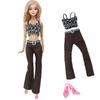 Modern 3 Set Doll Clothes and Accessories for 30cm Doll 11.5'' Girl Doll 30cm Kids Toy Gift Coat Tops Pants Trousers Skirts Boots Shoes