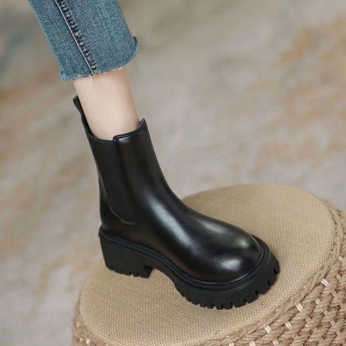 British Martin boots women's 2025 new autumn and winter versatile French small short boots thin boots Chelsea boots ins