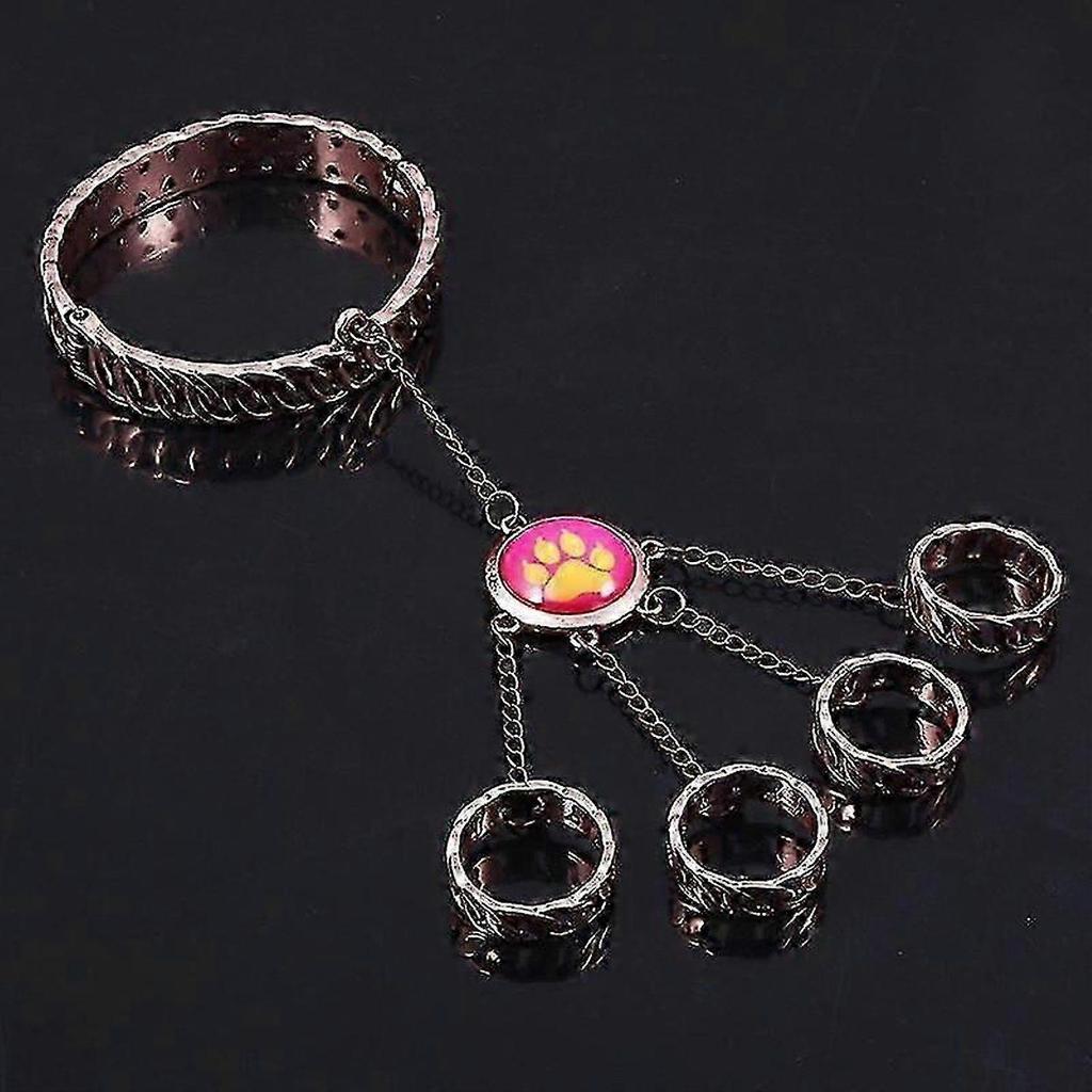 Animation Ladybug Reddy Girl Ring Bracelet Set Claw And Dog Claw Element Ring Opening Closing Bracelet Gift For Kid [jkw]
