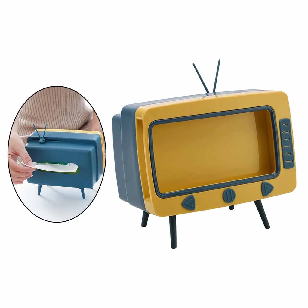 2 In 1 TV Shape Phone Stand Holder, Tissue Box Dispenser, Napkin Case Organizer