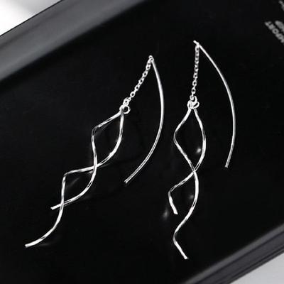 For Ladies Earrings Wavy Tassel Ear Lines and Elegant Long and High-end 1 Pair of Fashionable Simple  Jewelry