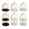 Cosmetics Storage Rack Birdcage Shape Thick Iron Frame Organizer Large Capacity with Elevated Bottom Design Display Rack