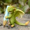 Handicraft Mini Cute Dragon Ornament Statue Dinosaur Models Dragon Resin Sculpture Home Bedroom