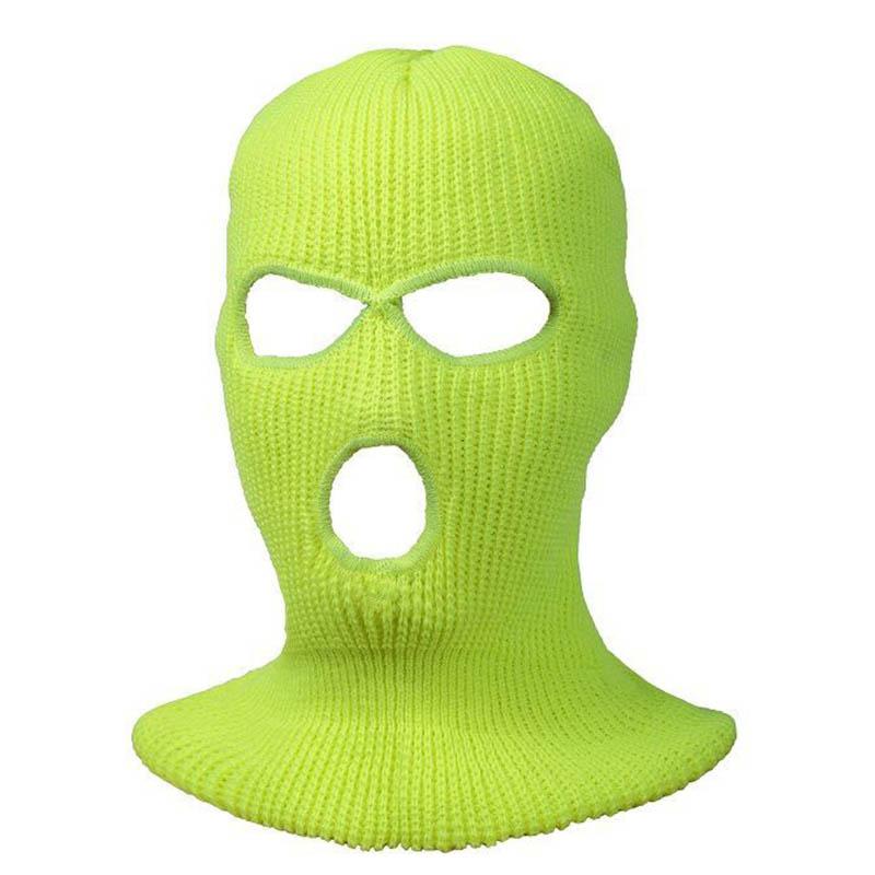 Outdoor Warm and Windproof Face Mask Knitted Three-hole Cycling Ski Winter Headgear Men