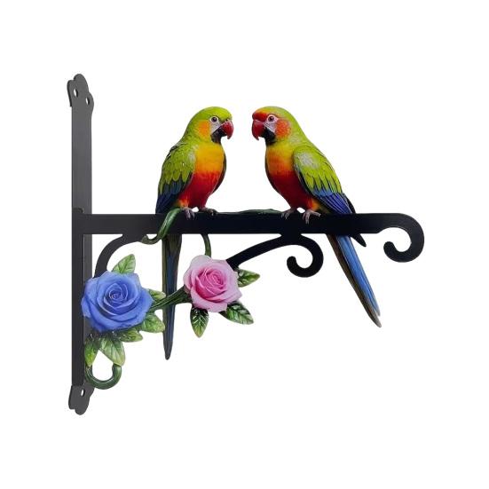 

Metal Plant Hanger Wall Hook Heavy Duty Hanging Basket Bracket Decorative Parrot Cat Flower Butterfly Wall Hanger for Planter Lantern Bird Feeder Wind A