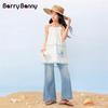 BARRY BANNY Girls Floral Embroidered Strappy Dress
