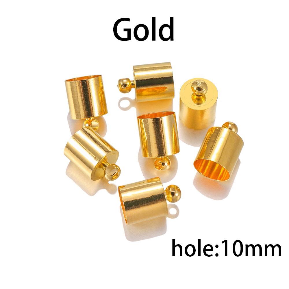10pcs/lot Stainless Steel End Tip Cap Fit 2-10mm Tassel Leather Cord End Crimp Caps For DIY Jewelry Making Bracelet Accessories