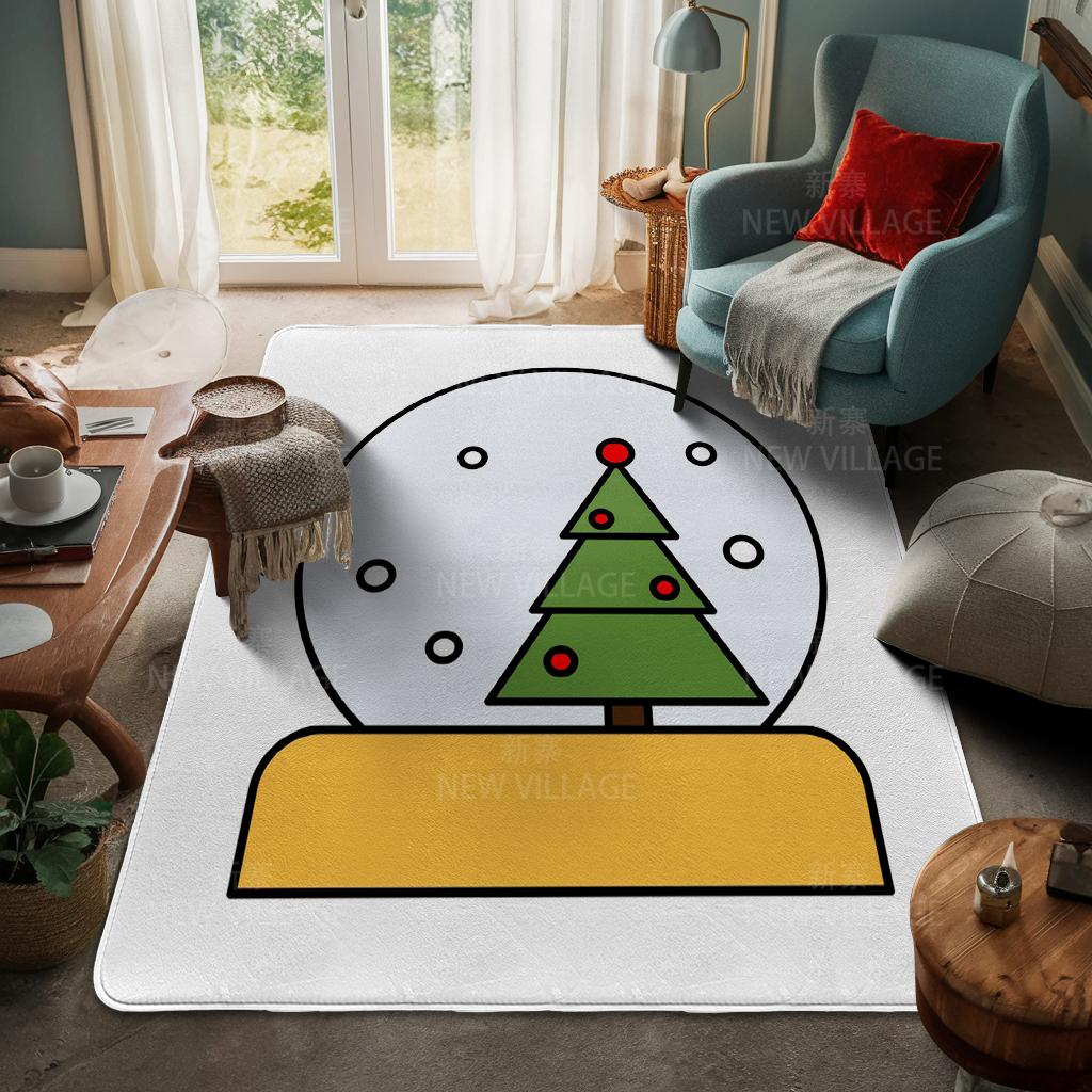 House Entrance Carpet Home Door Mat Living Room Bath Foot Bathroom Non-slip Water Absorption Rugs Bath Merry Christmas Winter