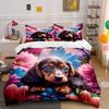 "Cozy Floral Puppy Dreamscape" Bedding Sets Duvet Covers Pillowcases(1* Duvet Cover 2* Pillowcases Without Duvet Insert)