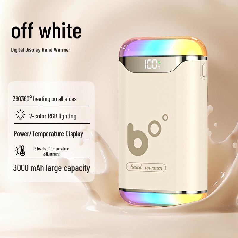 2025 Gradient Color Magnetic Hand Warmer with Digital Display - Two-in-One Detachable Design