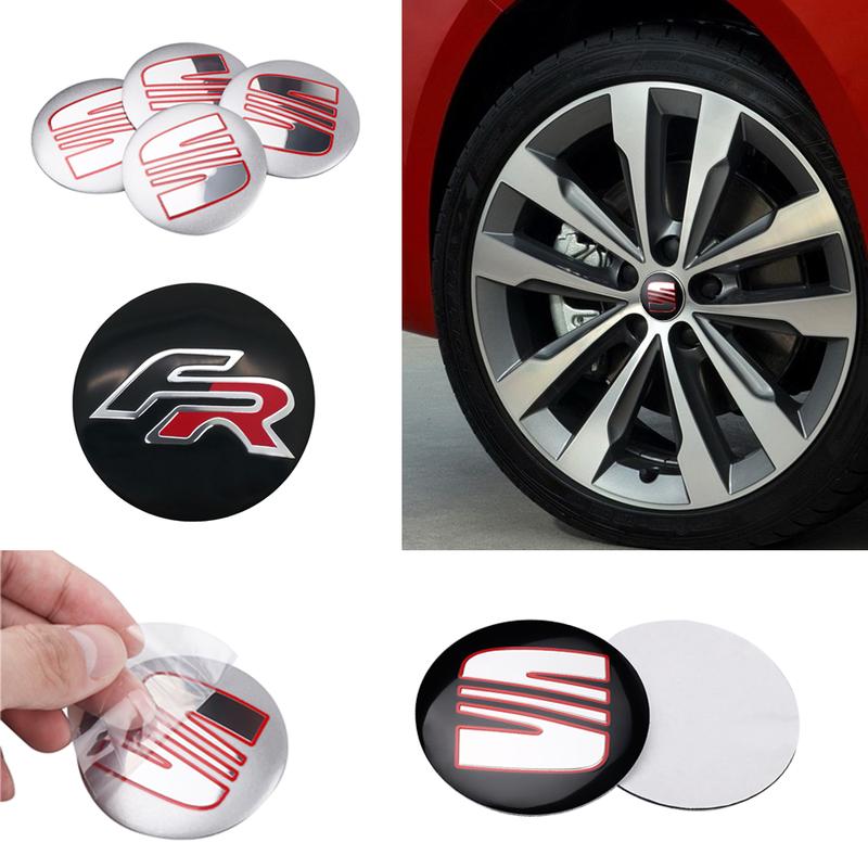 4Pcs 56mm Aluminum Emblem Car Wheel Center Hub Caps Sticker For Seat Cupra Leon FR Ibiza 6f Altea Exeo Formula Racing Alhambra