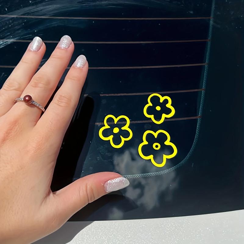 

3PCS Flower design car mirror bumper decoration stickers and sticker accessories