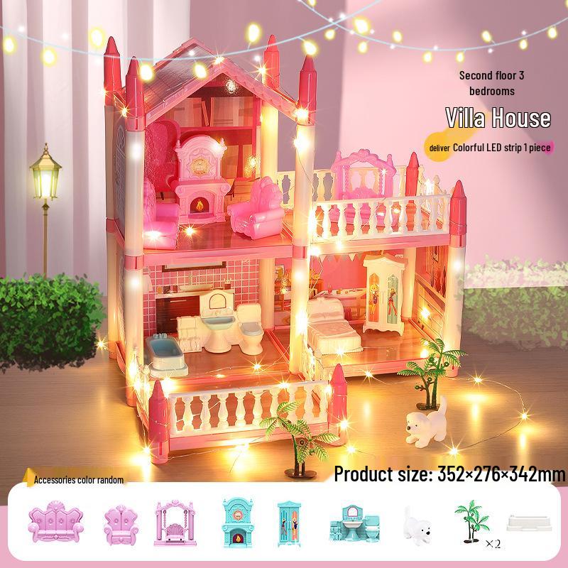 

Кукольный домик «Замок принцессы» сделай сам со светом для сюжетно-ролевых игр для девочек