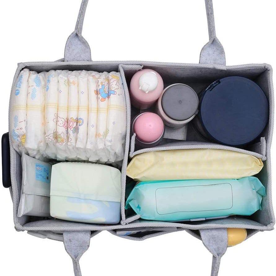 Foldable Diaper Tote Bag: Multifunctional Non-woven Handbag for Baby Supplies and Mommy Travel.