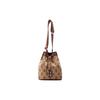 MLB Classic Floral Letter Print Drawstring Canvas Bucket Bag Women Bags Brown 7ACRM063N-43BGD