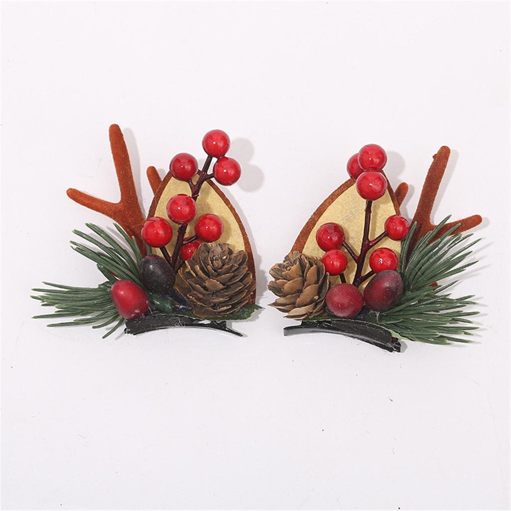 Christmas Hair Clip Hair Barrettes Hair Bow Headpieces Winter Bow Reindeer Barrettes Headwear Hair Accessories
