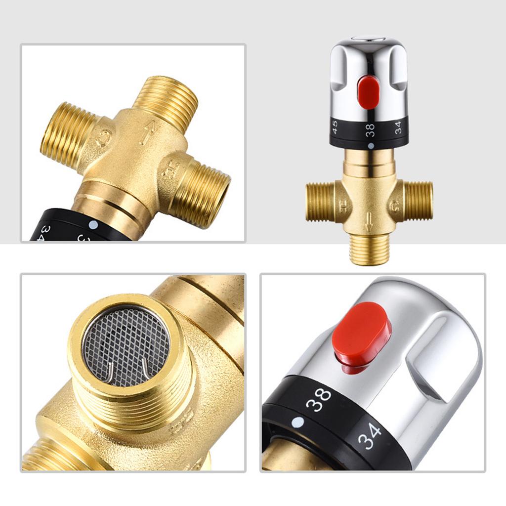Brass 1/2 Thermostatic Valves DN15 Constant Temperature Valves Upgrades for Stable Temperature Control In Home Plumbing