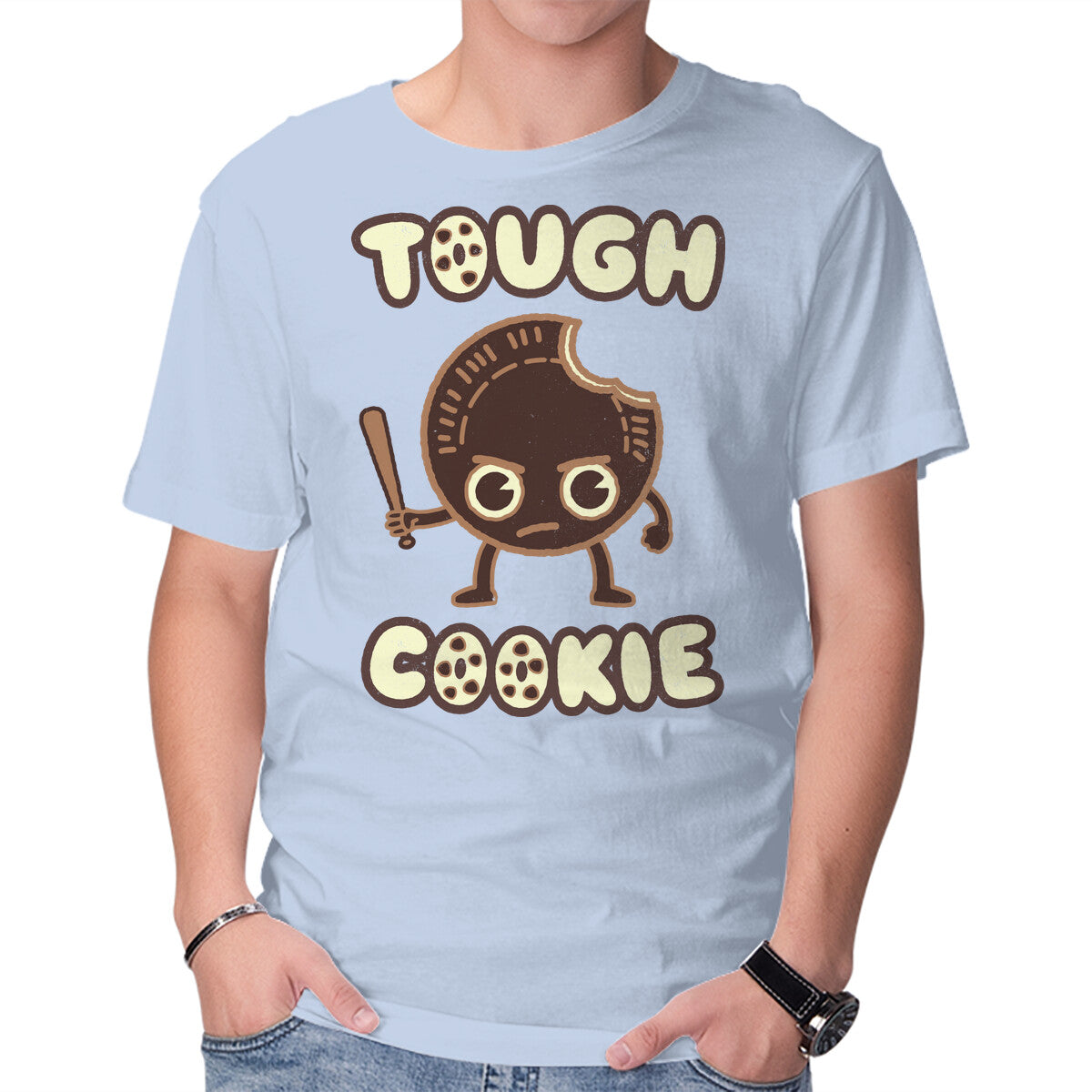 Unisex Crew Neck T-Shirt Tough Cookie Graphic Short Sleeve Casual Tee M