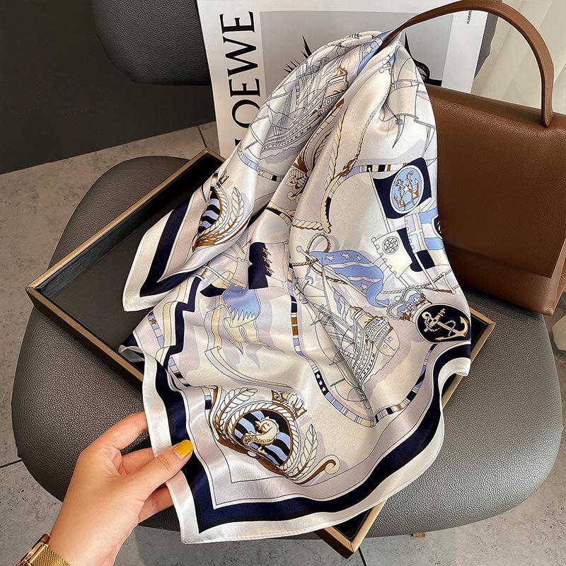 Bandanas Quadratisch 100% Seide Schal Damen Mädchen Stirnband Accessoires Taschentuch Halstuch Haarschal Modedruck Halstücher