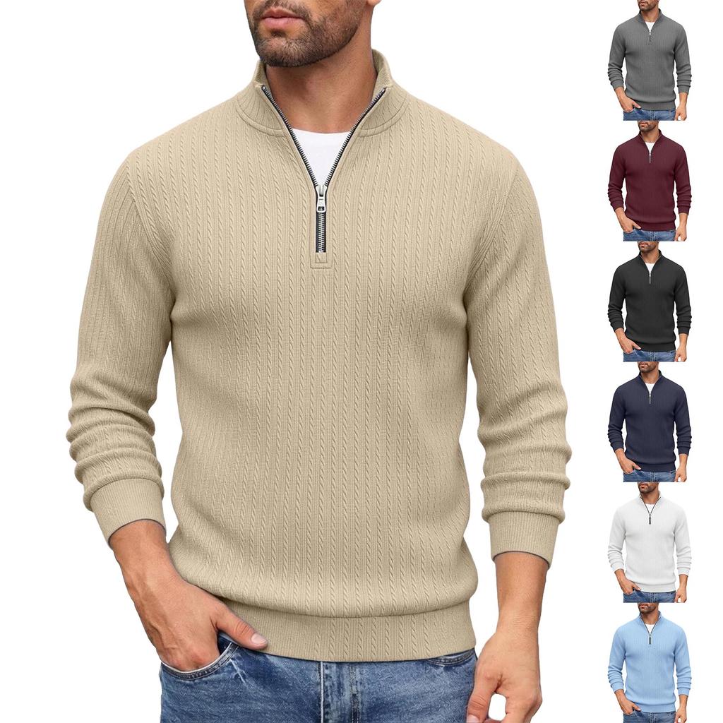 Herren Pullover mit Rollkragen Strickpullover Langarm Lässiges Basisschicht Oberteil für Herbst Winter
