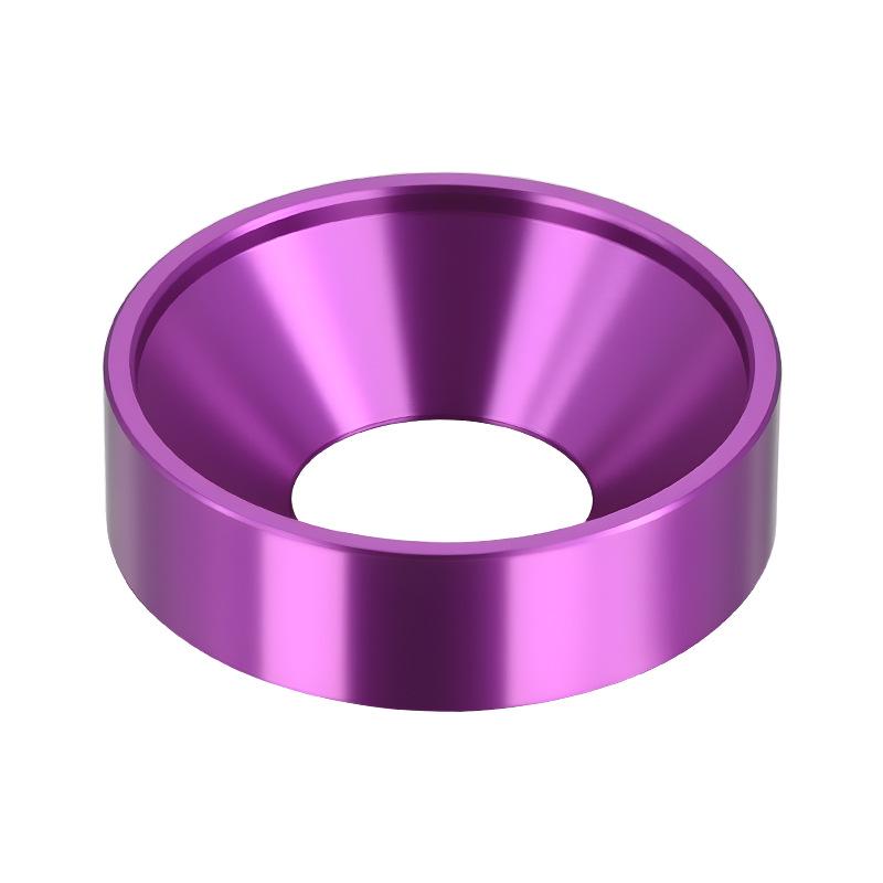 Purple Aluminum Alloy Conical Countersunk Screw Washer, Large Diameter, Available in M2.5, M4, M5, M6, M8 Sizes.