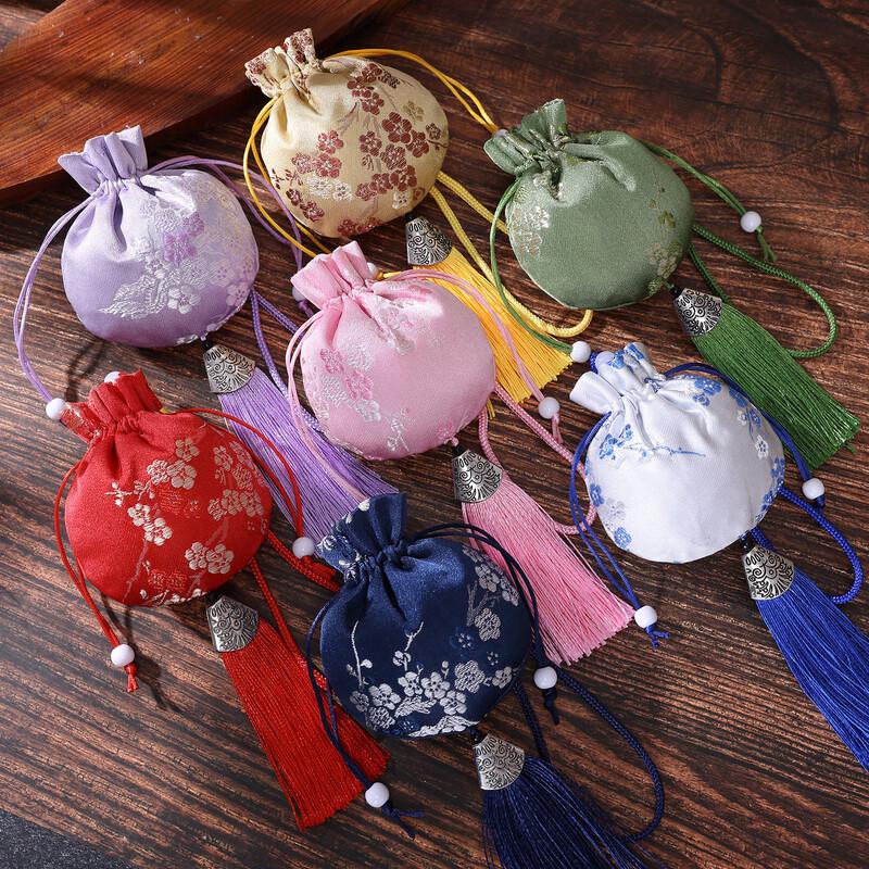 Traditional Chinese Plum Blossom Embroidered Empty Sachet Pendants - 15 Pcs