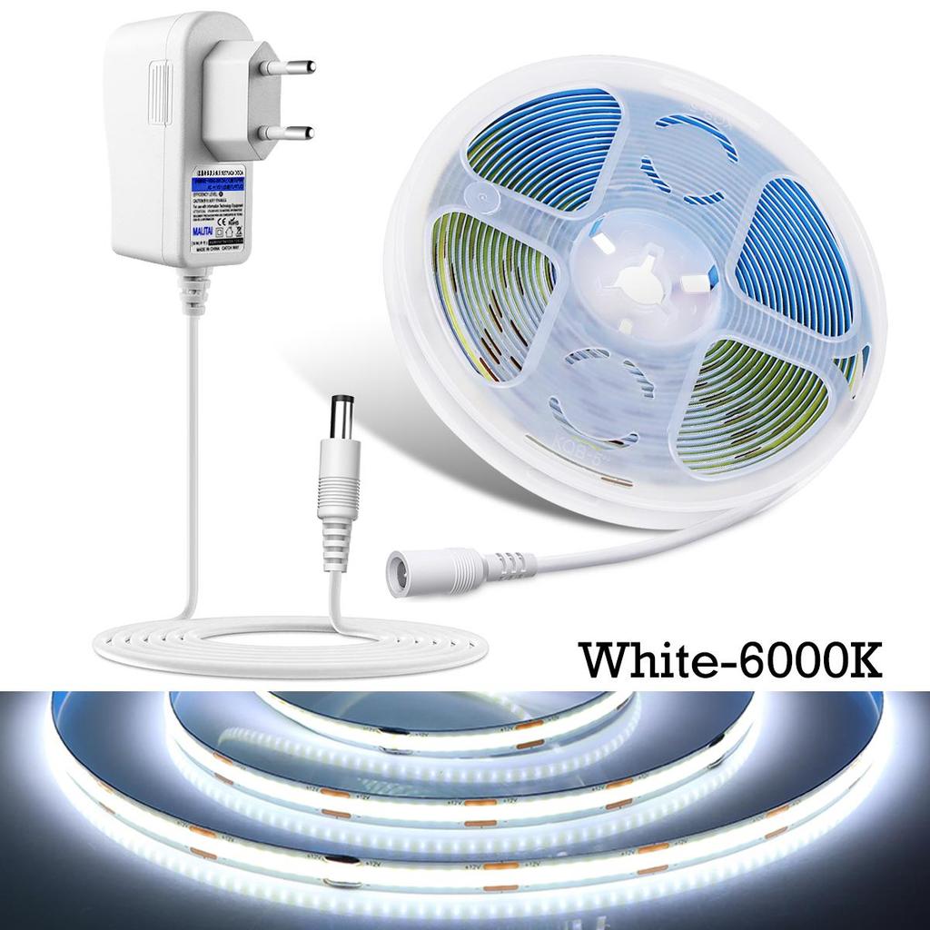 MALITAI 320SMDs/M Bandă LED COB 12V Lumini flexibile Bar Bucătărie Dulap Oglindă Lampă de perete Ra90 3000K 4000K 6000K Bandă LED pentru decorarea interioară Priză UE