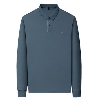 Spring and Autumn Long-Sleeved Men's T-shirt Men's Stretch Casual Polo Collar Men's Undershirt Trendy Polo Shirt Men