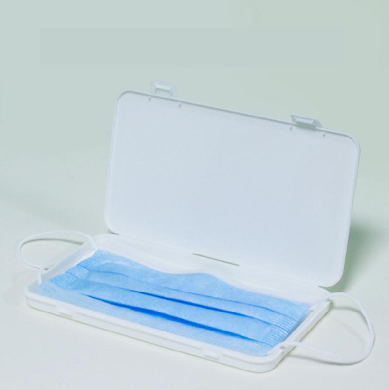 Plastic Mask Storage Box PP Square Blue White Medical Civil Masks Temporary Folder Flip Cover Portable Outdoor Antiviral Product