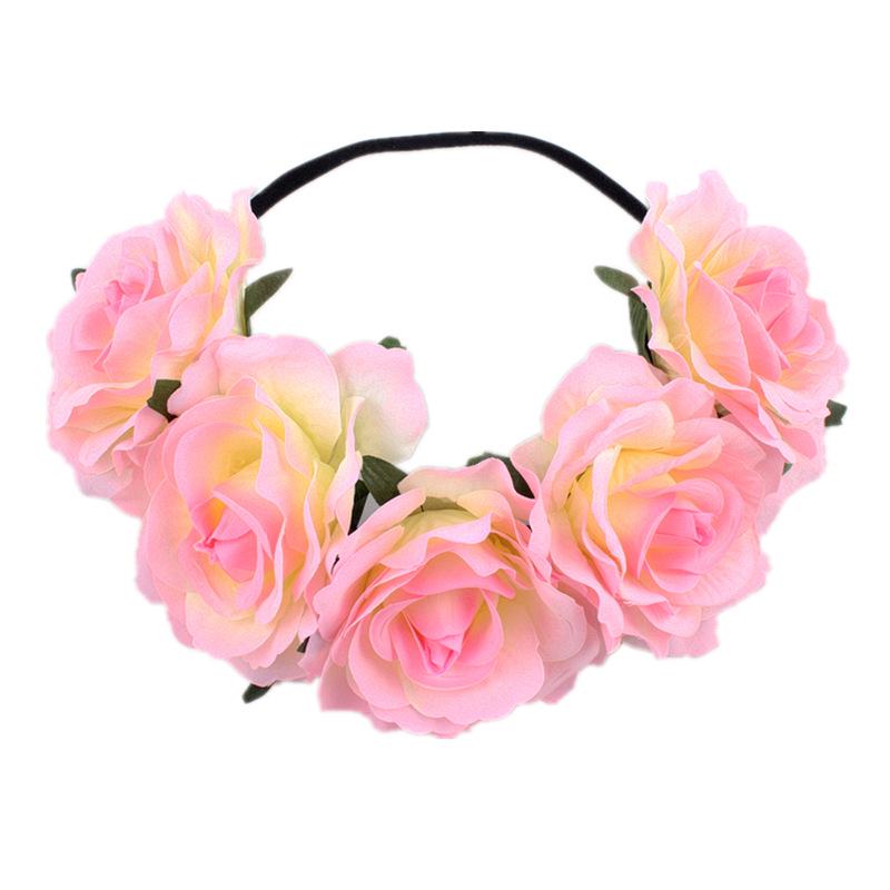 Halloween Rose Hair Band Hair Hoop Cosplay Costume Party Flannel Flowers Crown Headband Festival Hair Garland Wedding