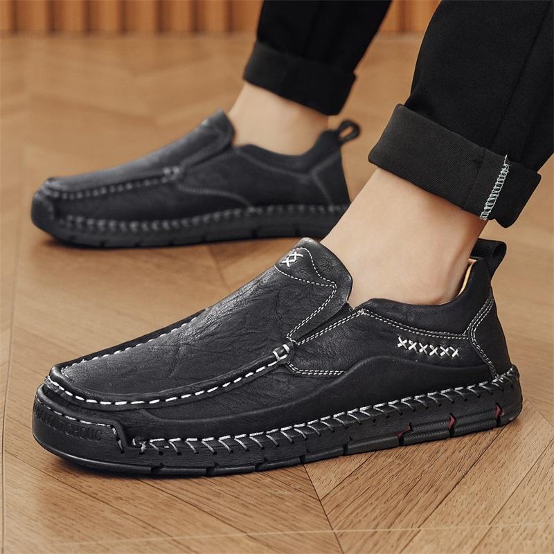 High Quality Men's Casual Leather Soft Bottom Shoes Comfy Big Size 39-48 Business Classic Business Shoes Flat Designer Loafers