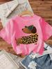 Cooles Leopardenmuster Dackel Grafik Kinder Kurzarm T-Shirt Cartoon Welpe Mit Sonnenbrille Kleinkind Lässig Sommer T-Shirt Top