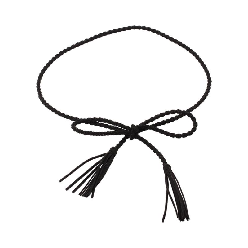 Женский пояс в богемном стиле Плетеная поясная лента для летнего платья на побережье Плетеная лента 1