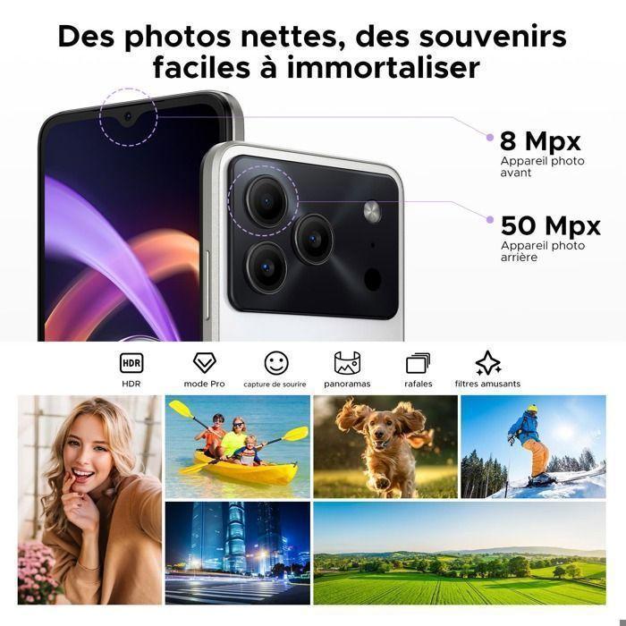 Refurbished - DOOGEE Note56 Plus Smartphone - Android 16 Gemini AI, 48GB+256GB, 6150mAh Batterie Silicium-Carbone, 50MP, 8.45mm - Couleur Primaire