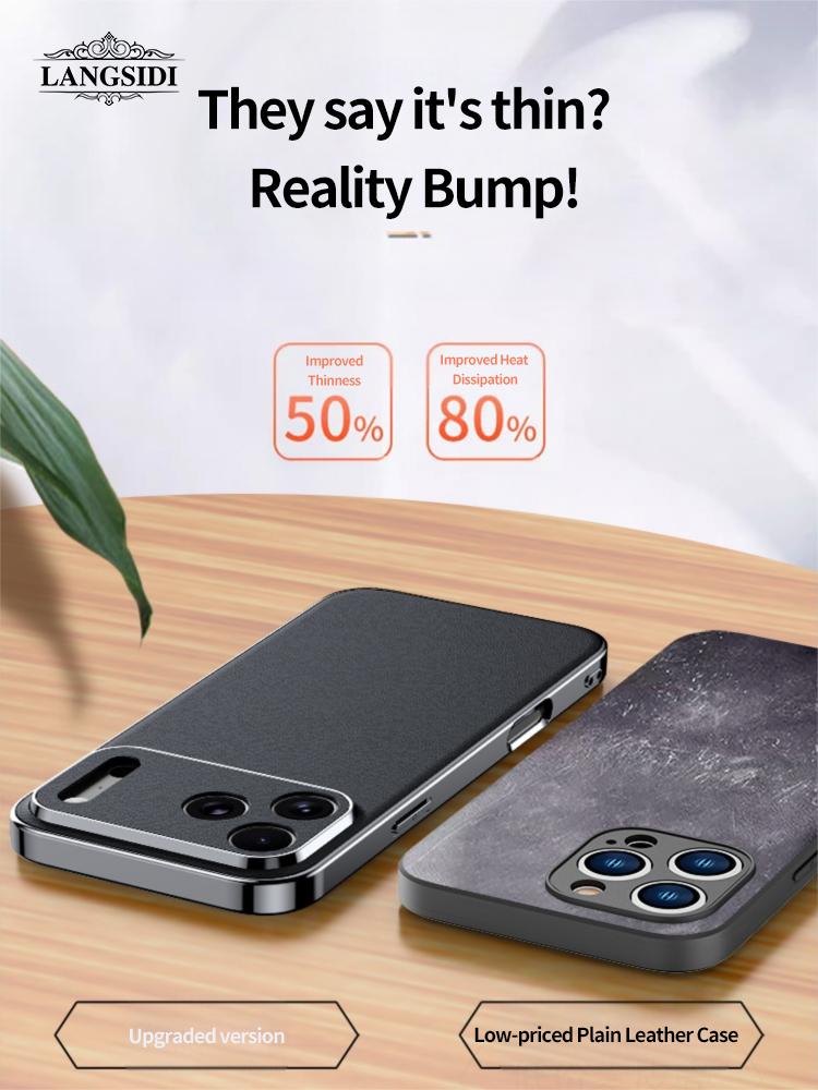 Leather Phone Case for iPhone 17 16 15 14 Pro Max Air 17Pro 16Pro Full Lens Protection Back Cover